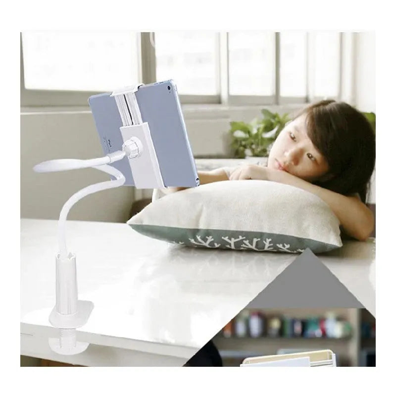 Flexible magnalium mount holder for smartphones and tablets with adjustable arm and suction base