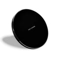 Ultra-thin square Qi wireless charging pad in black, red, white, or yellow colour.