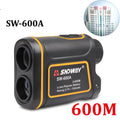 Handheld golf rangefinder device showing compact 104mm x 76.5mm x 41mm size with display screen