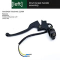 Aluminium alloy brake handle assembly with power off switch wiring, showing 22mm thickness
