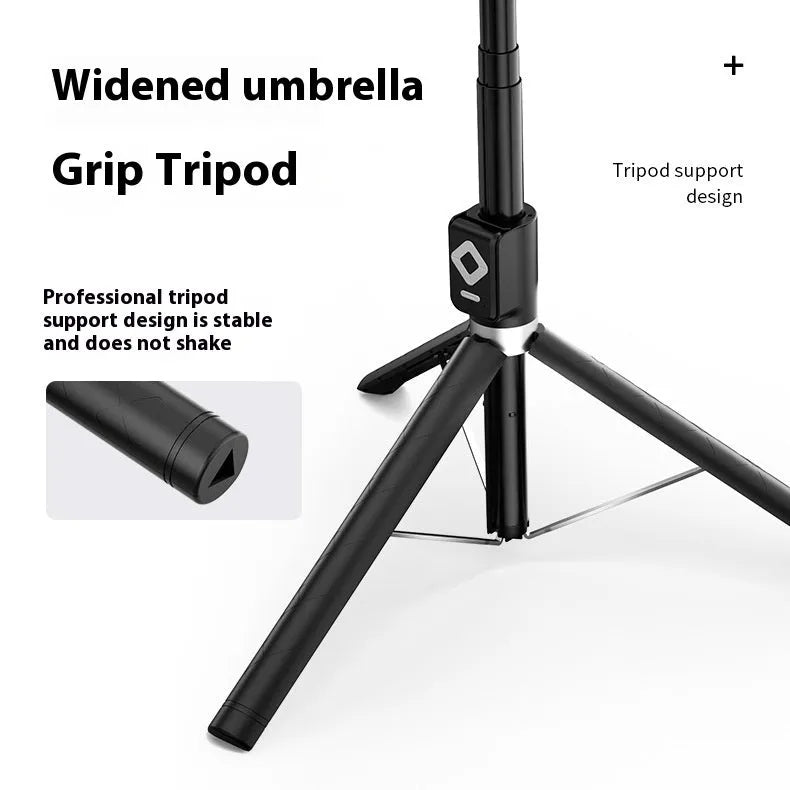 T11 aluminium alloy selfie stick with dual light for mobile phone recording, black colour option