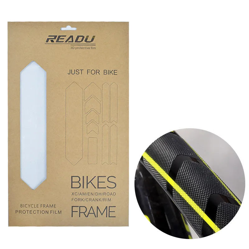 Mountain bike frame protective film plastic sheet with decorative pattern options