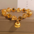 Natural yellow sugar heart agate crystal bracelet with luminous coloured glaze, women's Japanese Korean style, yellow colour