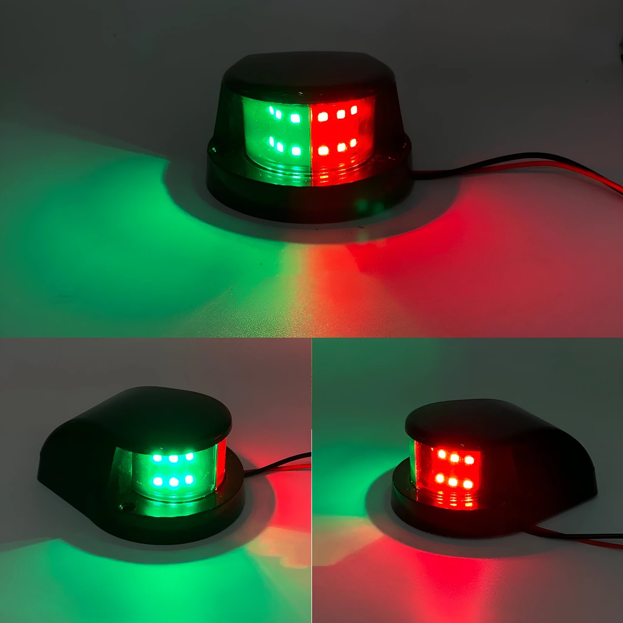 12LED marine navigation light for yachts, available in red green dual colour, 26x10mm, DC 12V