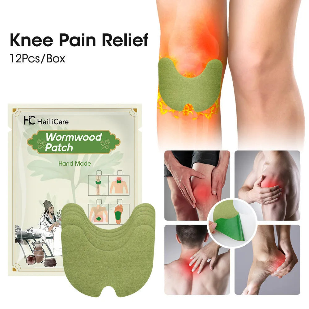 Multipack of traditional Chinese mugwort herbal plasters for knee, lumbar, cervical and foot application