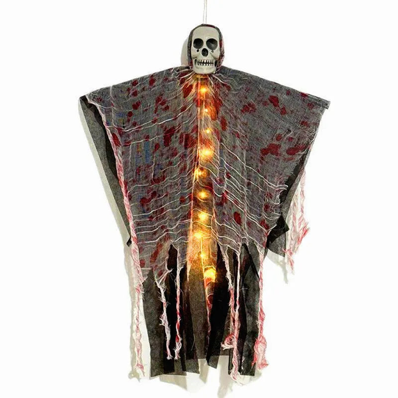 Halloween luminous skull hanging ghost ornament with blood-dyed colour