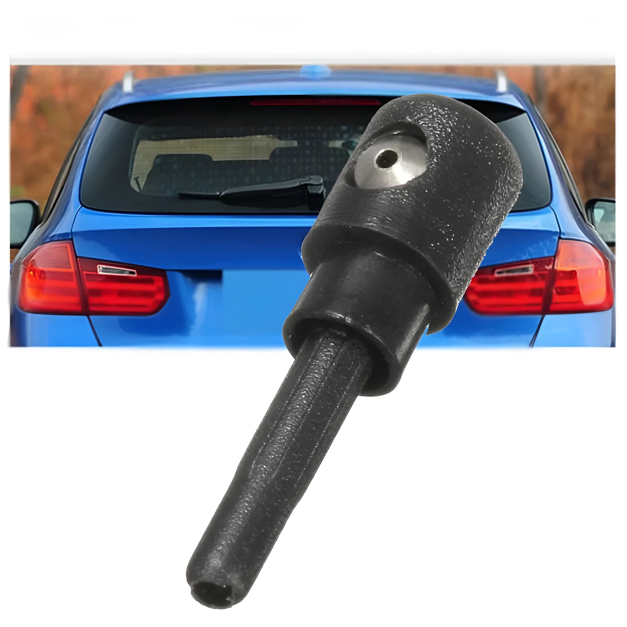Black rear windshield washer nozzle for Volkswagen Golf, Audi, Skoda cars