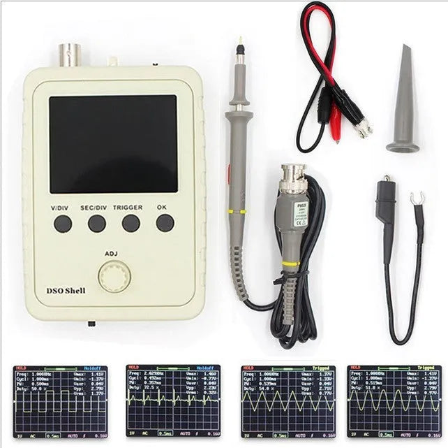 Oscilloscope electronic teaching and training DIY kit with BNC probe and pre-soldered analog board