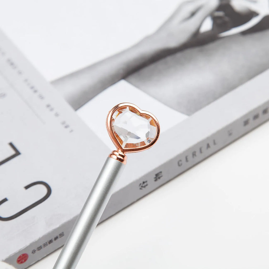 Creative Crystal Love Ball diamond metal pen in golden, rose gold, or silver colour