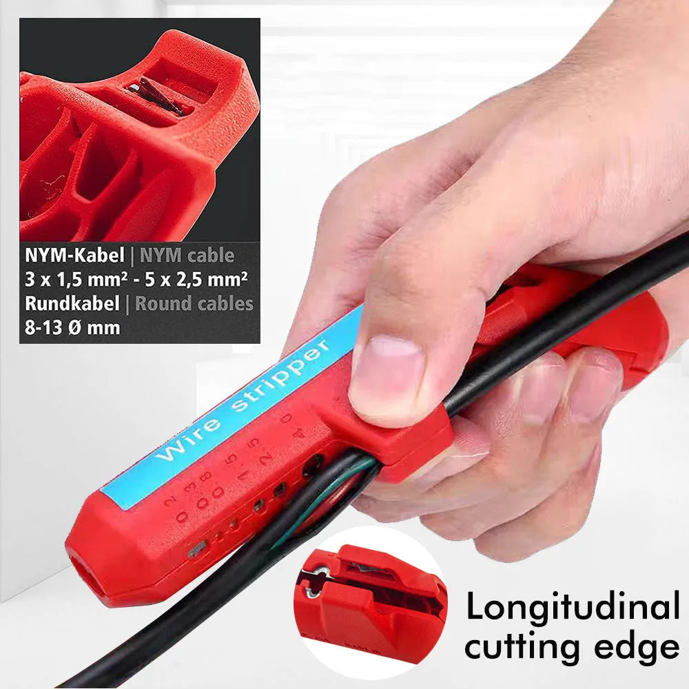 Multifunctional Wire Stripper Wire and Cable Stripping and Peeling Tool for Electricians and DIY Cable Preparation, Black and Red Options Available