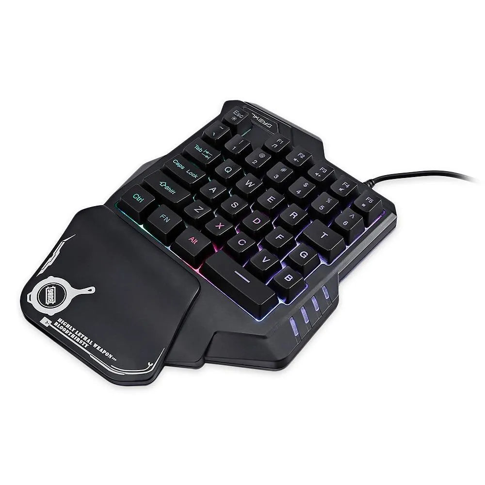 One-handed mechanical gaming keyboard with RGB backlighting, 23x18.5x4cm plastic body, 415g, G30 model