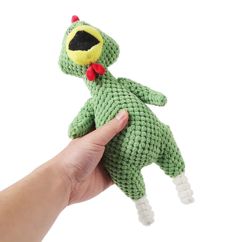 Soft pineapple velvet squeaky dog toy 35cm in pink, green, and yellow for small medium large dogs and cats