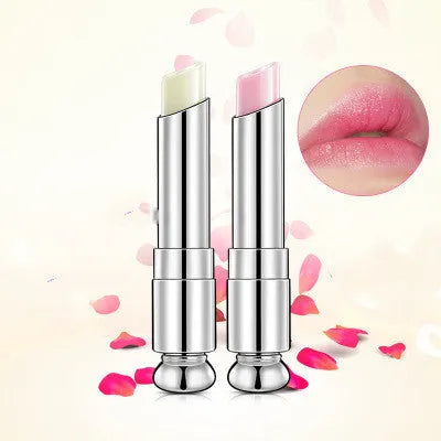 Tube of colour changing lip balm with pH reactive tint, 3g net weight, Lemon and Strawberry options