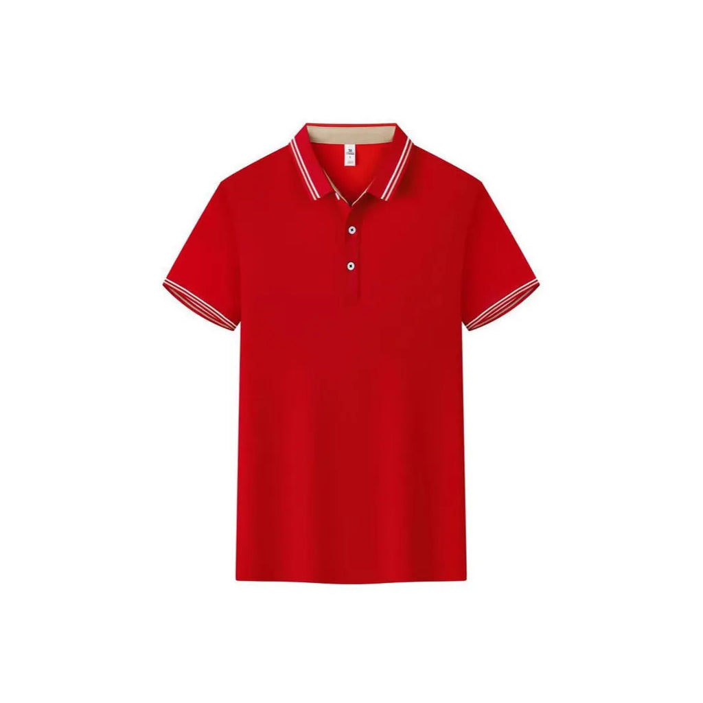 Cotton blend polo workwear shirt with structured collar and short sleeves in multiple colour options