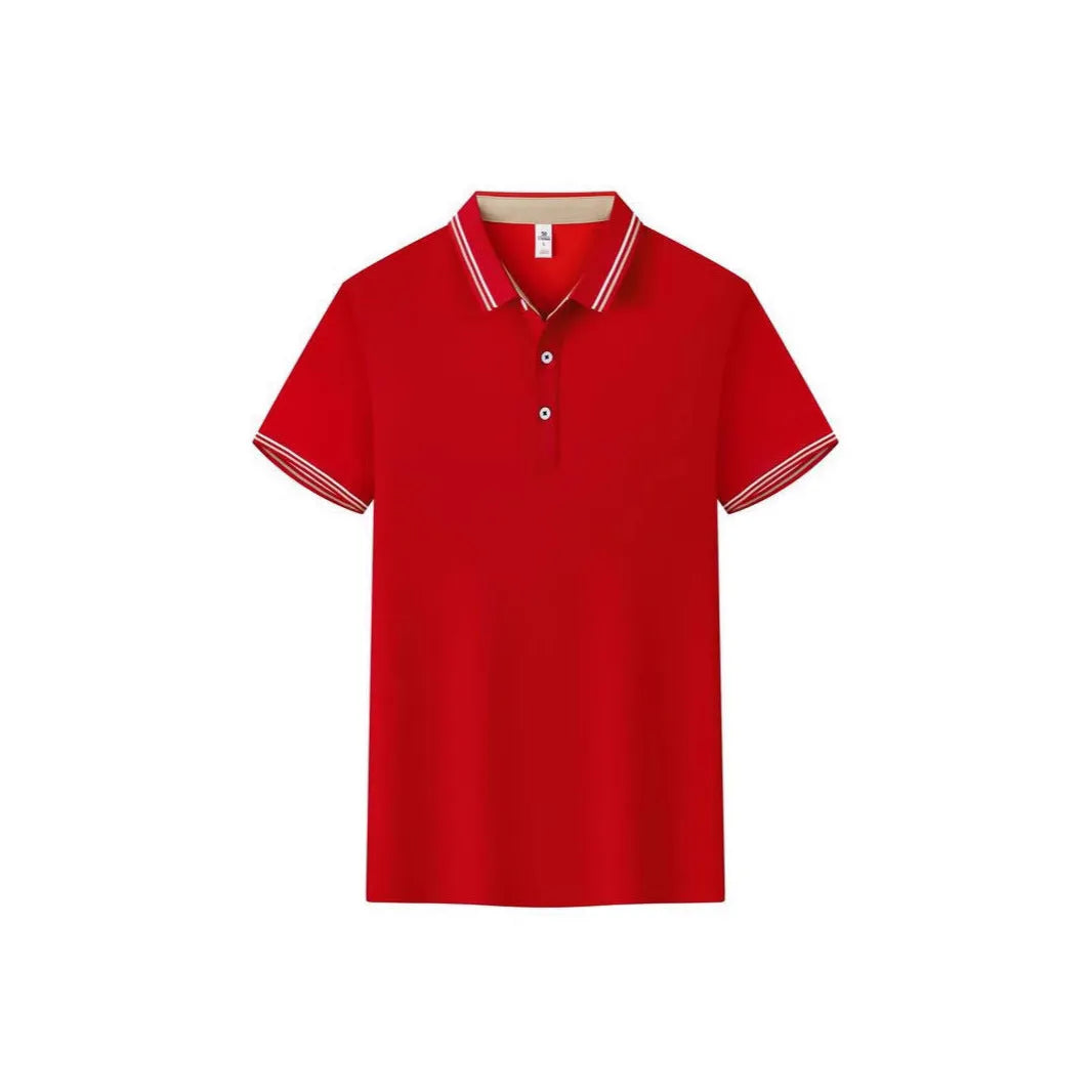 Cotton blend polo workwear shirt with structured collar and short sleeves in multiple colour options