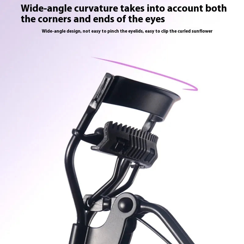 Manual A4 eyelash curler with comb in carbon steel and ABS plastic, shown in a selection of colours.