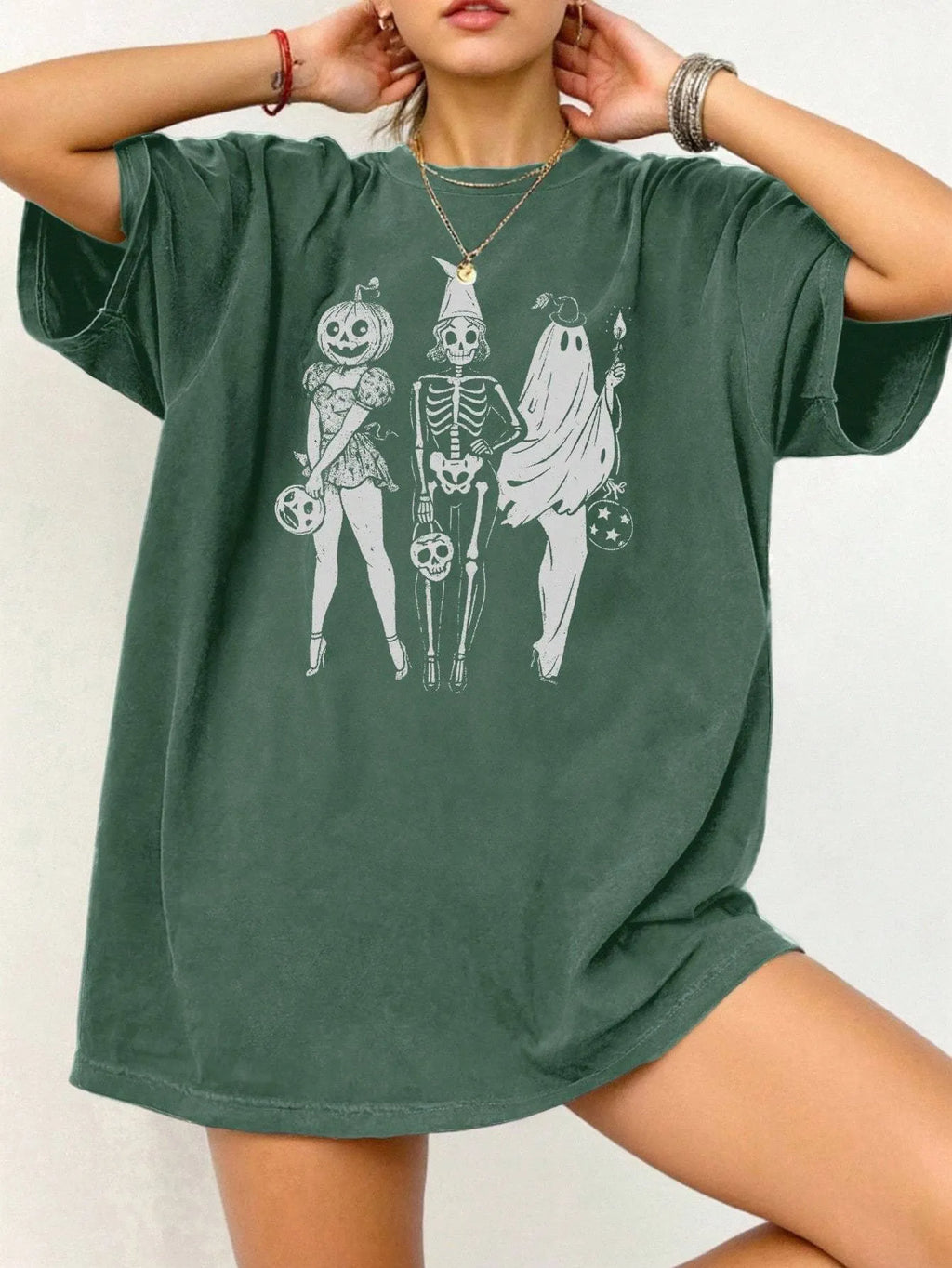 Unisex loose-fit cotton T-shirt in black, shown front-on, with short sleeves and a round neck.