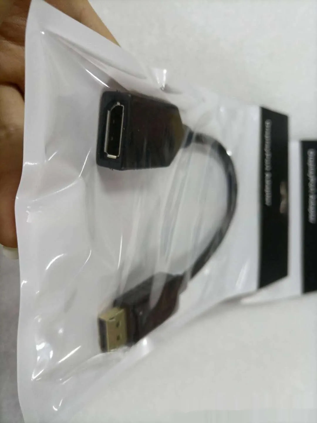 Black Display Port DP male to female 10cm extension cable with rotating connector