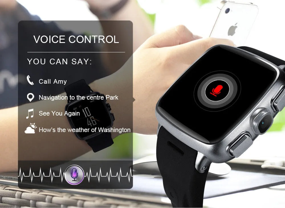Black or white Z01 smart watch with a 1.54-inch touchscreen on a wrist.