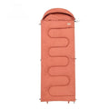 Ochre and olive green cotton sleeping bag quilt with storage bag for outdoor camping