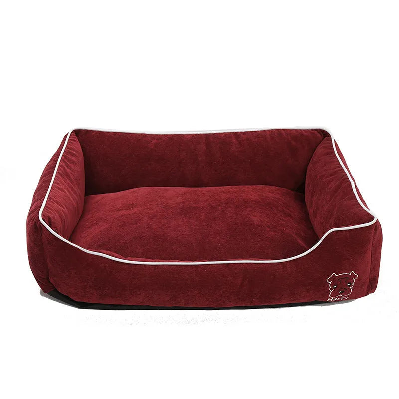 Bite resistant corduroy dog kennel in Blue colour, size XL, with dimensions 70 x 53 x 20 cm