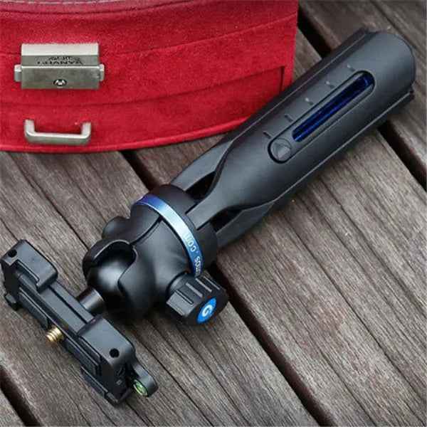 Black desktop phone tripod compatible with Apple iPhone and Huawei P30 models