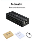 Black USB4 to 10 Gigabit RJ45 Ethernet network adapter with a 20cm cable