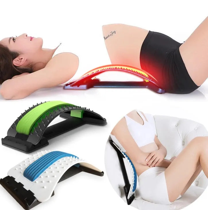 Lumbar stretcher with 10 magnetic points and 96 plastic pins, adjustable stretch, ABS and NBR build, multiple colours