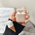 Translucent silicone protector case for Apple AirPods 2 in cylinder ice cream design