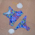 Women's circle print bikini swimsuit set with top and bottom, fast sell European US trend