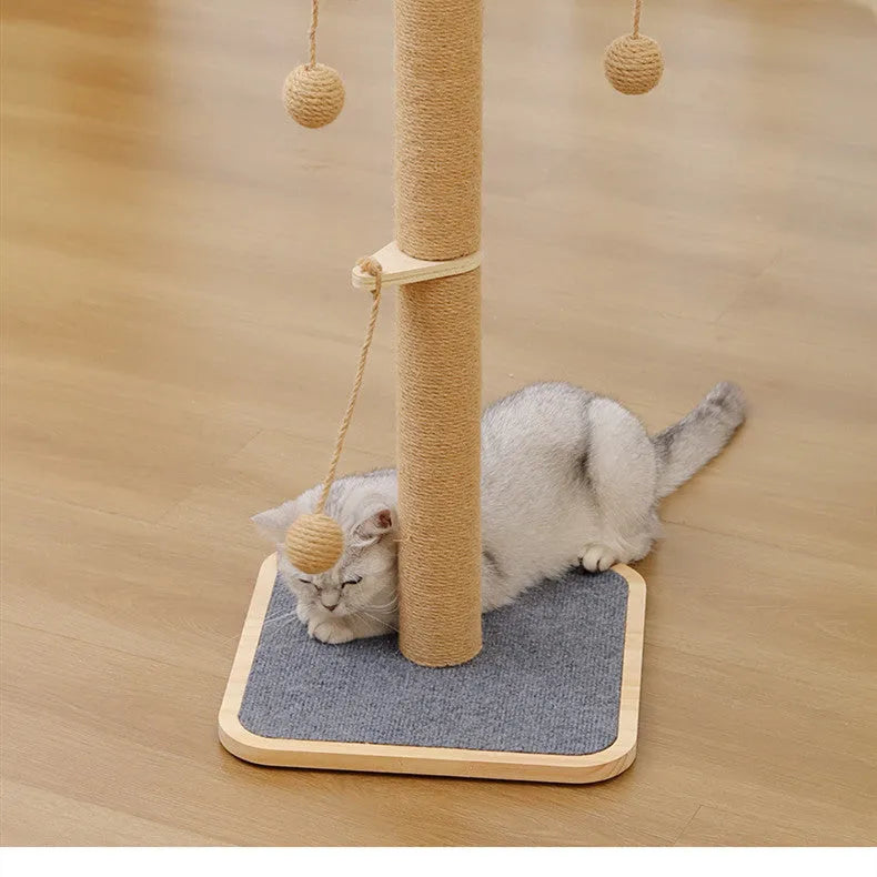 Windmill design cat climbing frame toy with a scratch-resistant chip hanging ball.