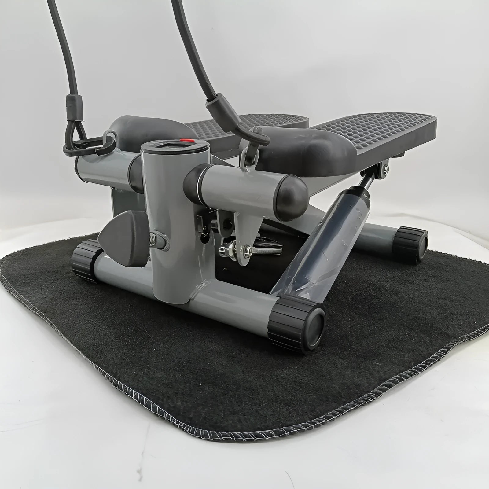 Silver grey hydraulic mini treadmill waist slimming machine for home and gym use