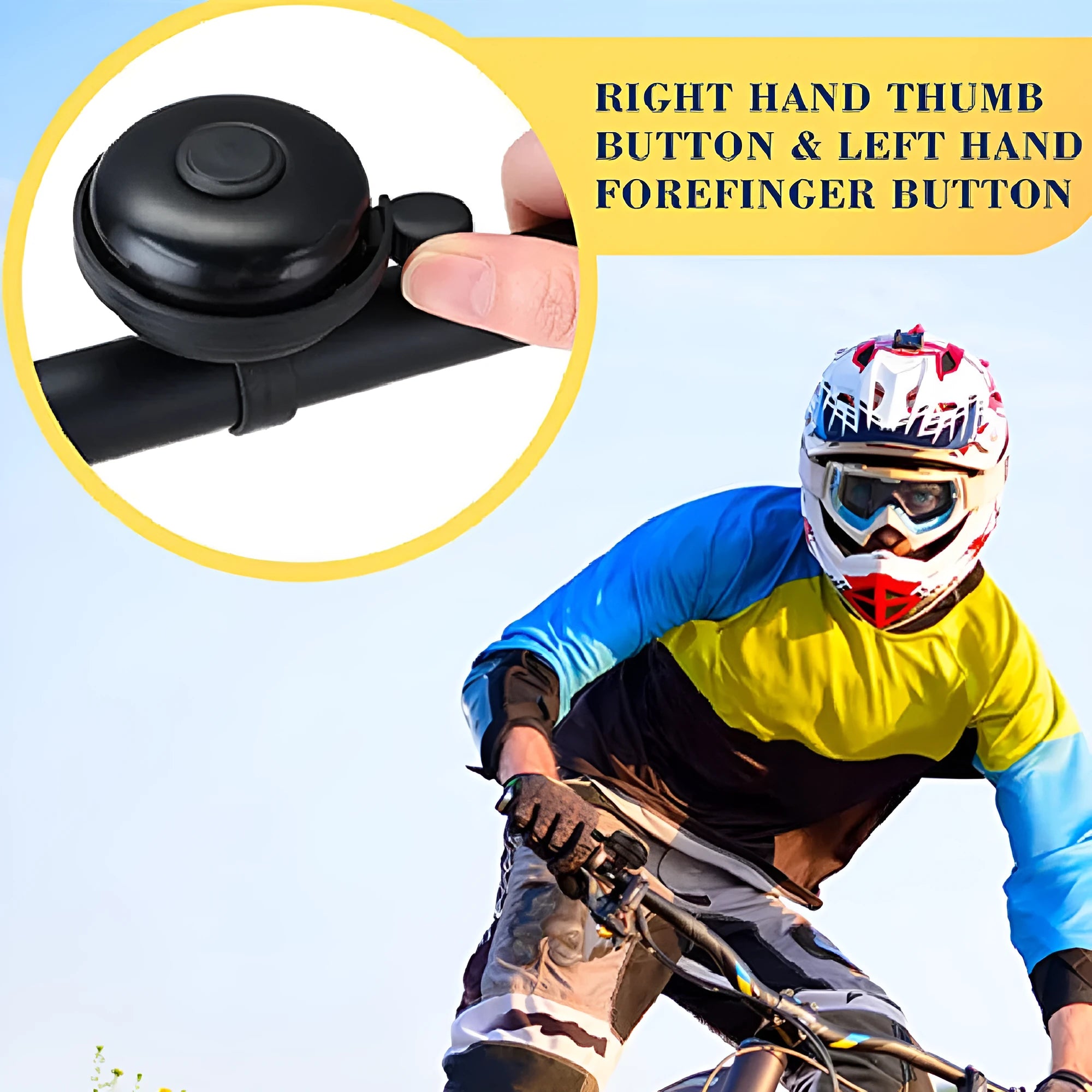 Black ABS flat bicycle bell with 58mm diameter for mountain bike handlebar mounting