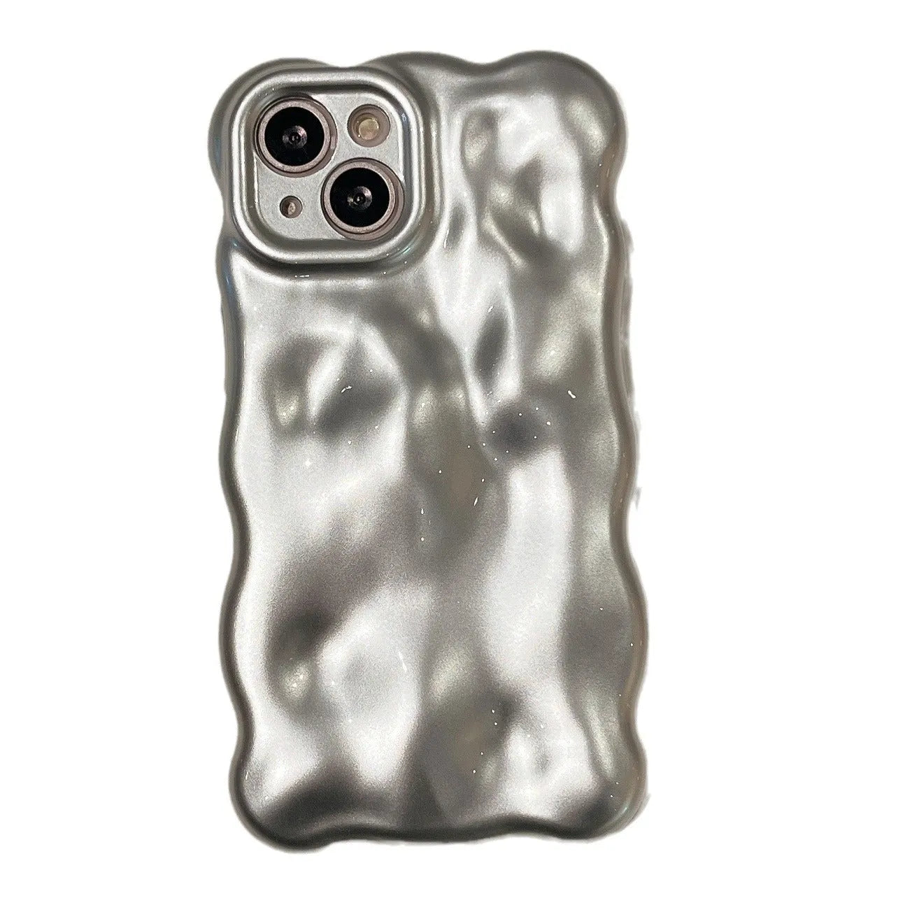 Matte silver bubble TPU phone case with anti-fingerprint texture for iPhone