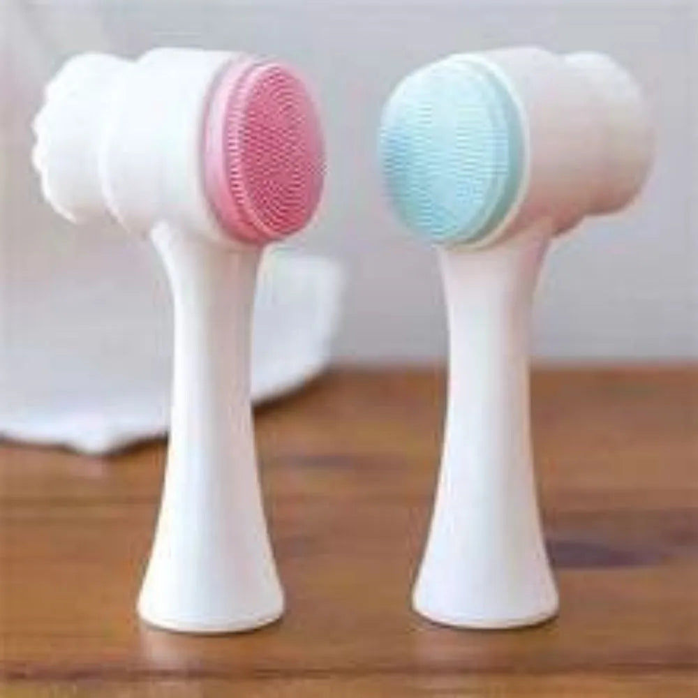Blue nylon pet paw brush for dogs and cats measuring 13.5cm with gentle massage bristles