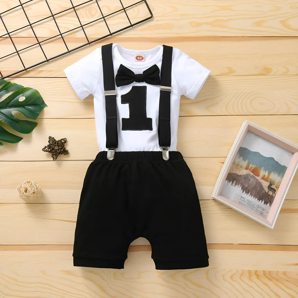 Men's white striped cotton short sleeve blouse and trousers set with removable hood