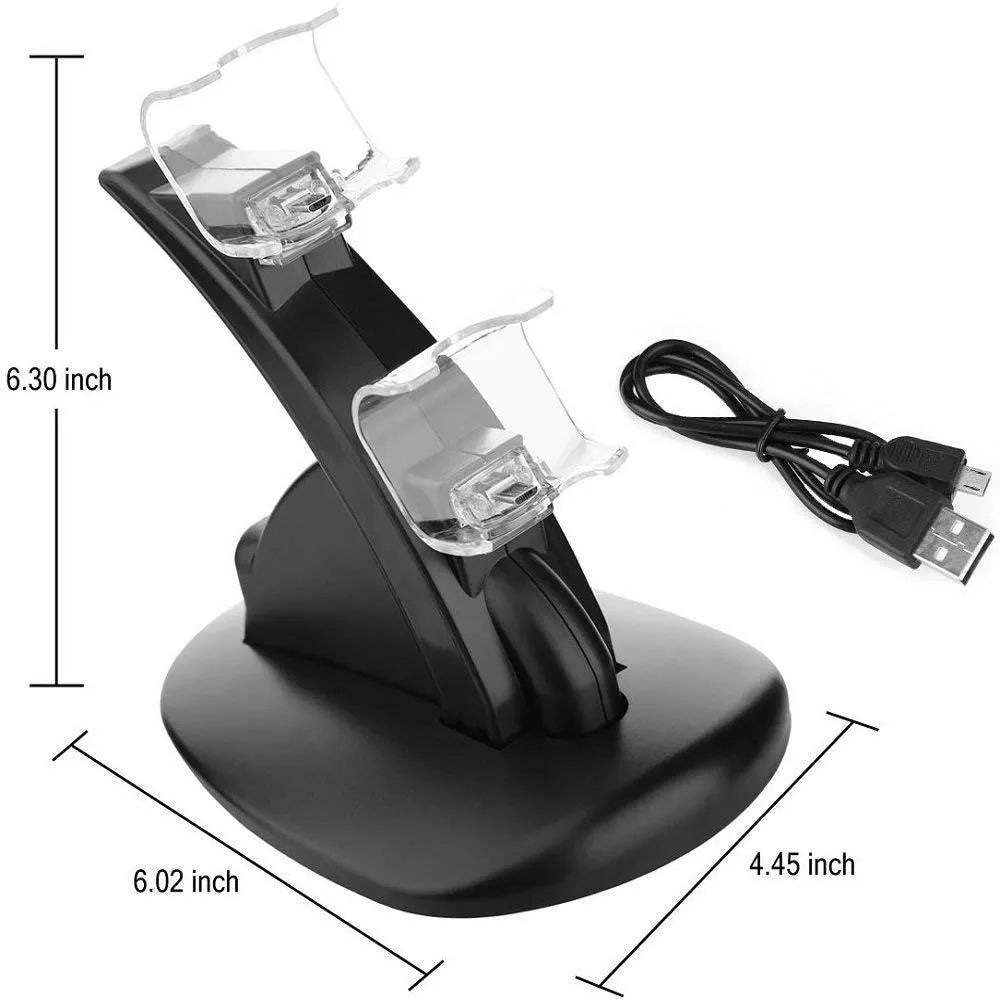 Black dual charging stand for Xbox One controllers with USB connection