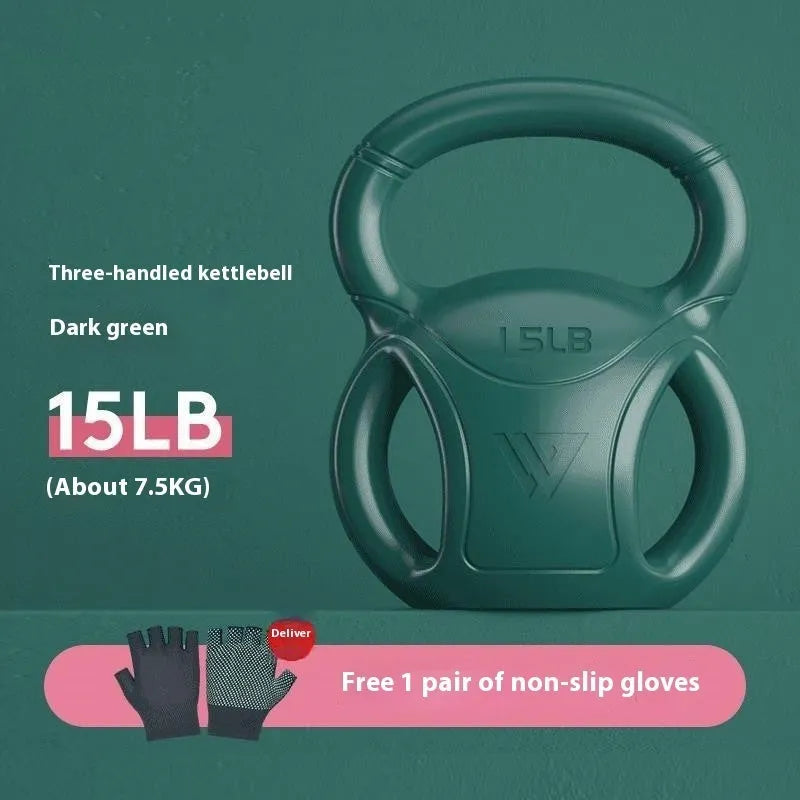 Kettlebell universal exercise shaping fitness equipment for home use in pink colour with gloves included