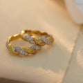 S925 sterling silver geometric twist ring yellow gold white gold diamond cut finish women's jewellery