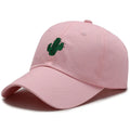 Cotton embroidered cartoon pattern baseball cap in black, white, and pink, adjustable size