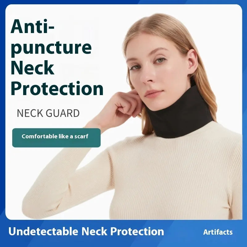 Anti-knife cutting safety neck protection scarf in black for anti-stab defence