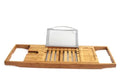 Bamboo bathtub frame caddy for desktop bathroom storage organisation