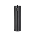 Black aluminium alloy portable power bank with integrated handle showing 12.5cm length