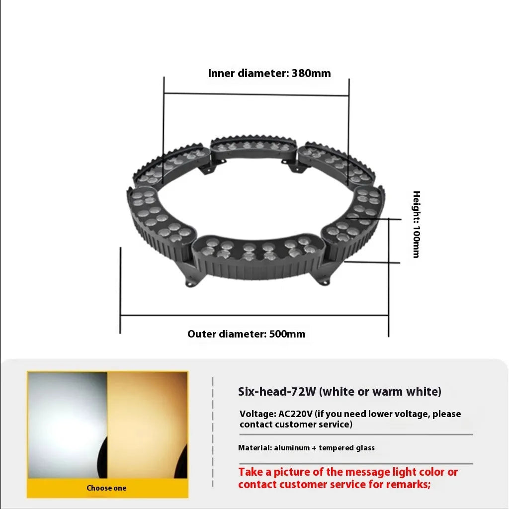 LED tree lamp with aluminium shell, IP65 outdoor rating, 22 x 7.5cm, five heads or six heads