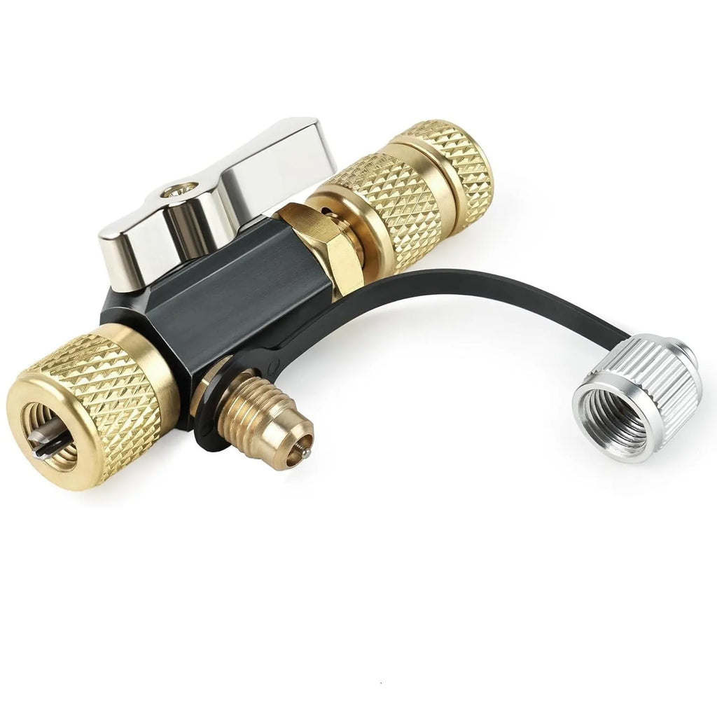 Vacuum valve core disassembly tool set with metal valve remover and valve core wrench