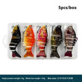 Multi-section Tossing Submerged Simulation Bait 5 pcs Box Fishing Trolling Lures Metal Plastic Construction for Freshwater Saltwater Angling Crankbaits Minnow Style Assorted Colours
