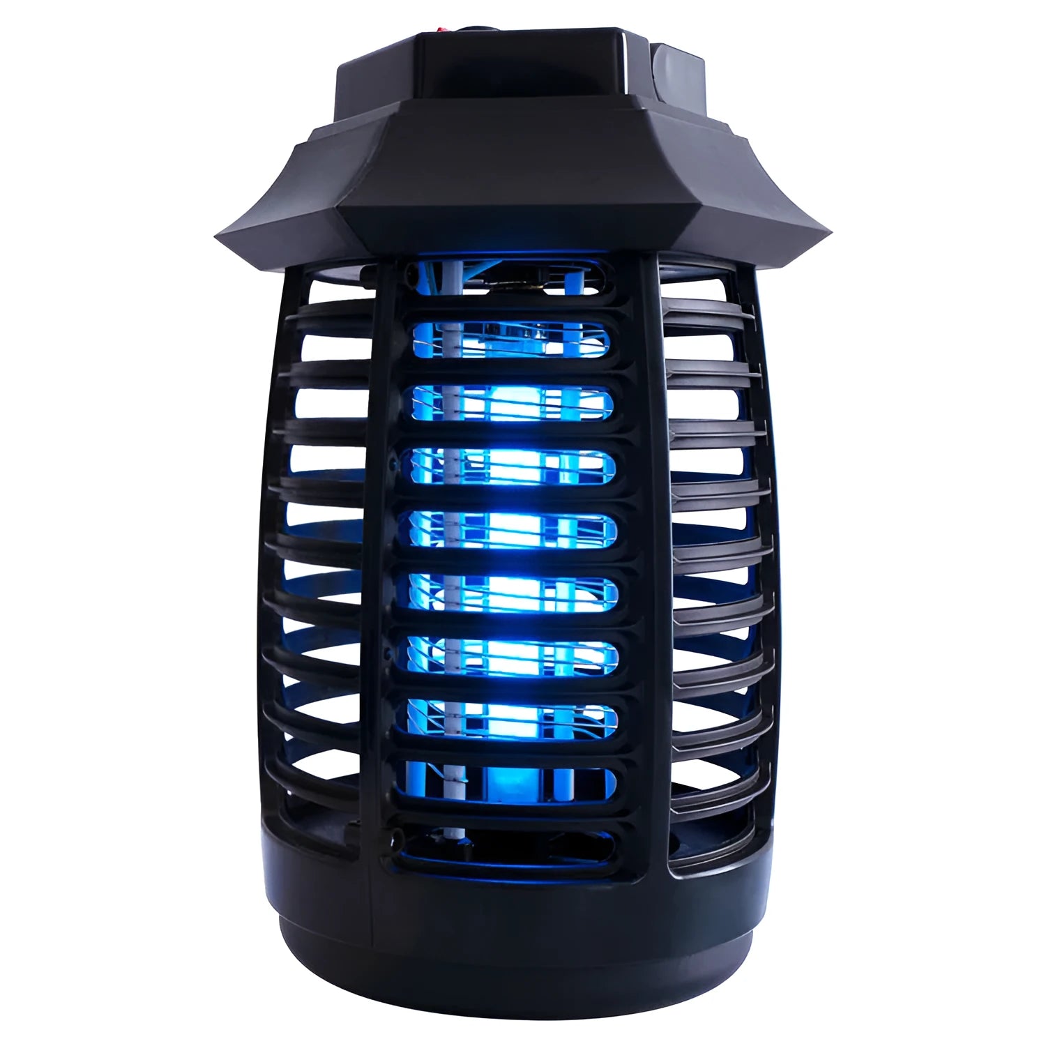 Black aromatherapy mosquito killer lamp with choice of UV or LED tube on a table