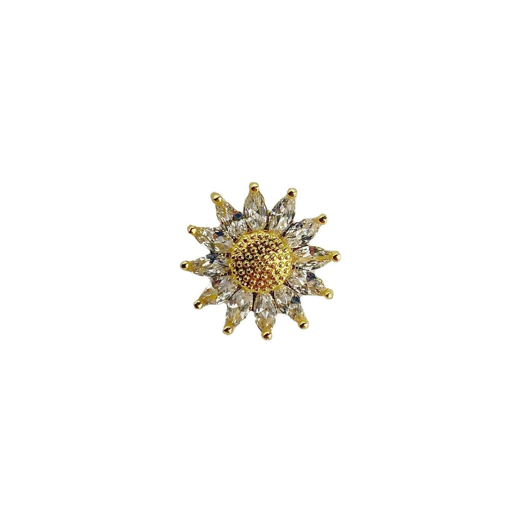 Japanese geometric copper brooch for women with electroplated finish in six colour options