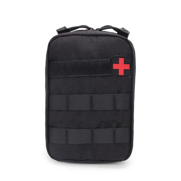 Nylon tactical vest accessory bag with hook-and-loop closure in army green.