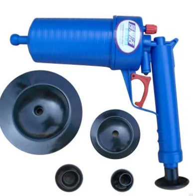 Air Power Drain Blaster Gun high-pressure manual pipe unblocker with four adaptor suckers